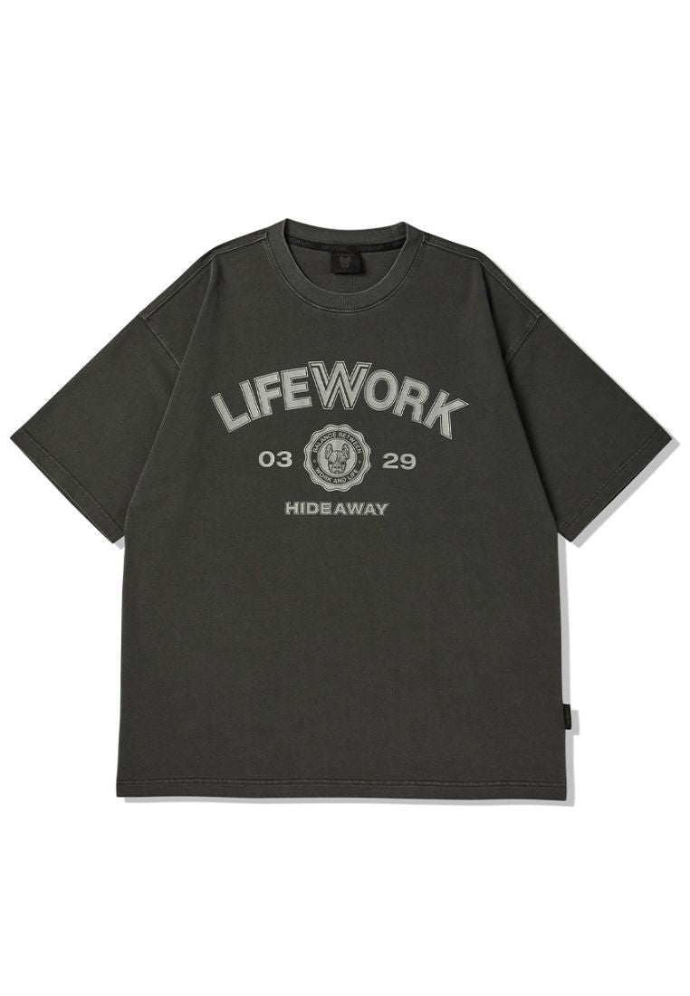 Pigment Varsity T-Shirt Charcoal Grey