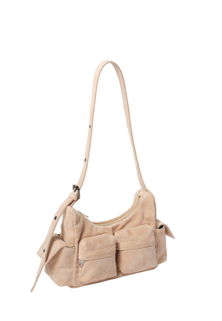 Pocket Mug Bag M Suede Beige