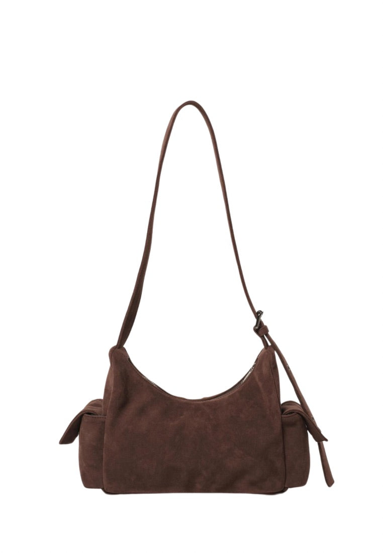 Pocket Mug Bag M Suede Brown