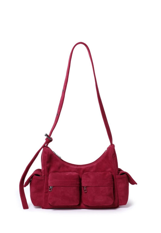 Pocket Mug Bag M Suede Red