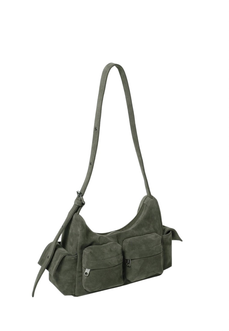 Pocket Mug Bag M Suede Khaki