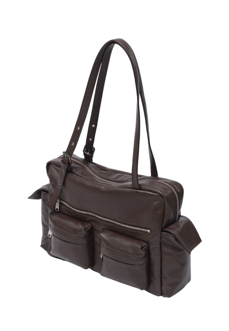 Pocket Utility Bag L Nappa Chocolate