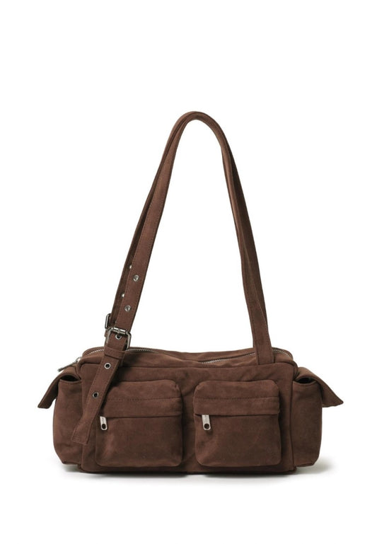 Pocket Utility Bag M Suede Brown