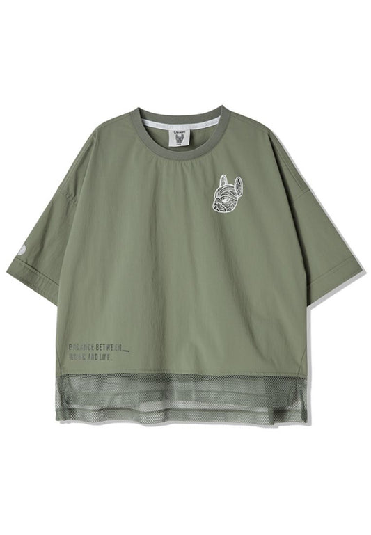 Point Mesh T-Shirt Light Khaki
