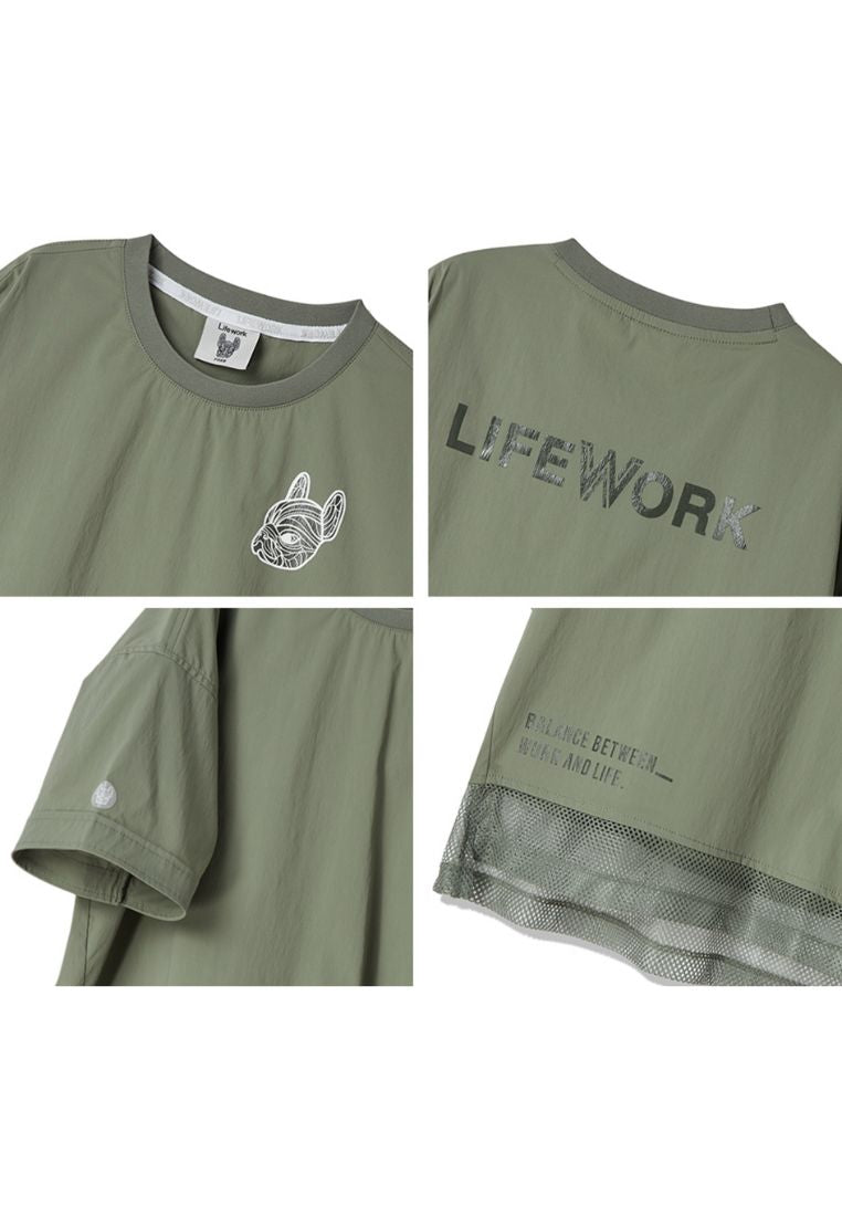 Point Mesh T-Shirt Light Khaki