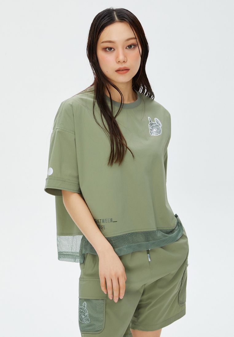 Point Mesh T-Shirt Light Khaki