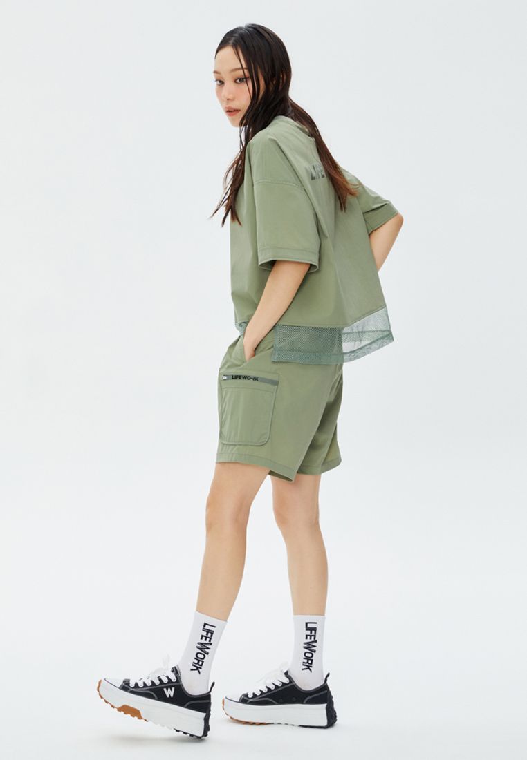 Point Mesh T-Shirt Light Khaki