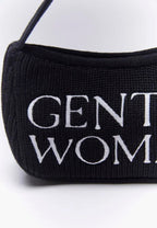 Preppy Knit Shoulder Bag Black