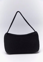 Preppy Knit Shoulder Bag Black