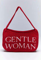 Preppy Knit Shoulder Bag Red