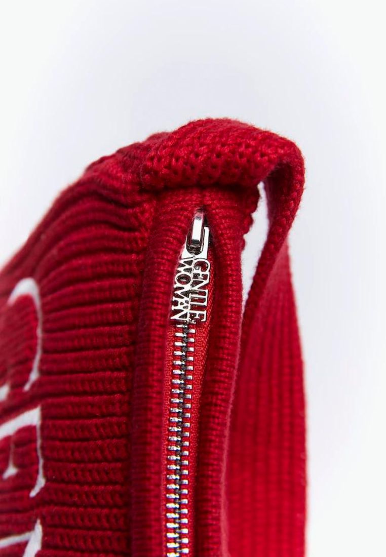 Preppy Knit Shoulder Bag Red