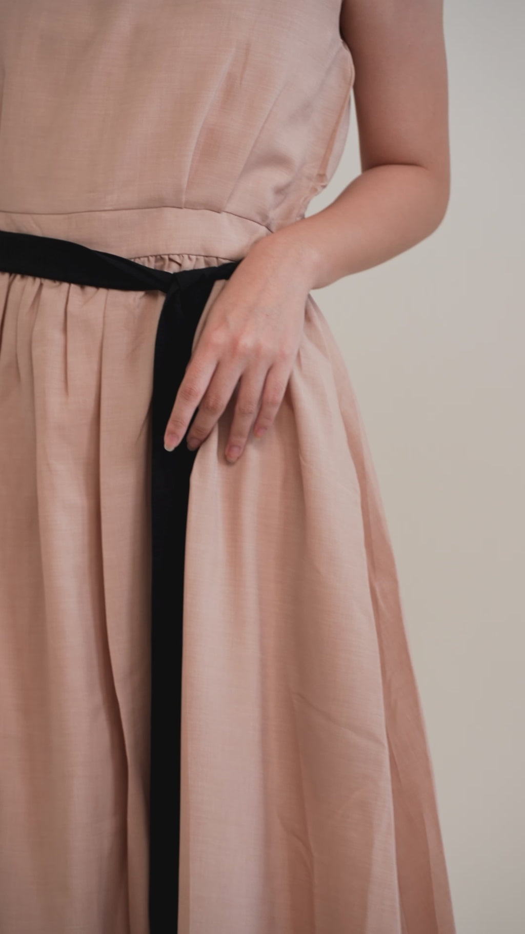[MADE] Long Strap Dress Beige