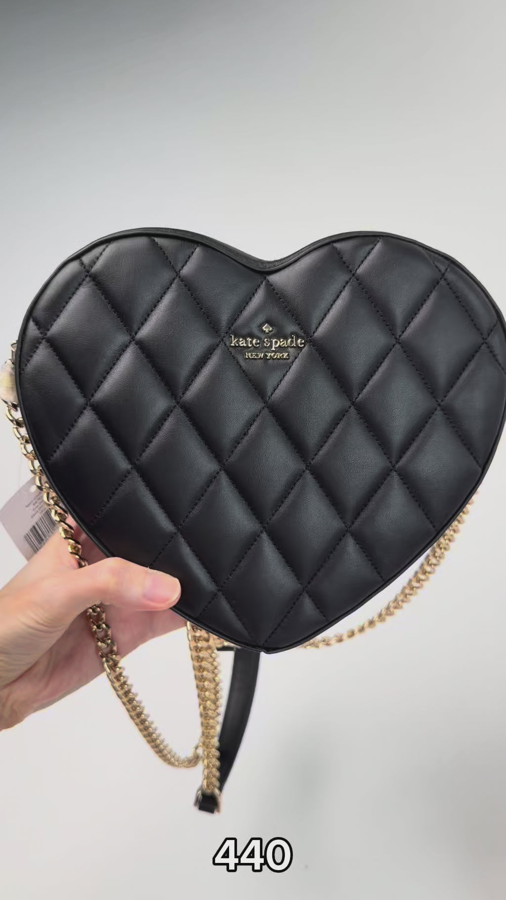 Love Shack Quilted Heart Crossbody Purse Black