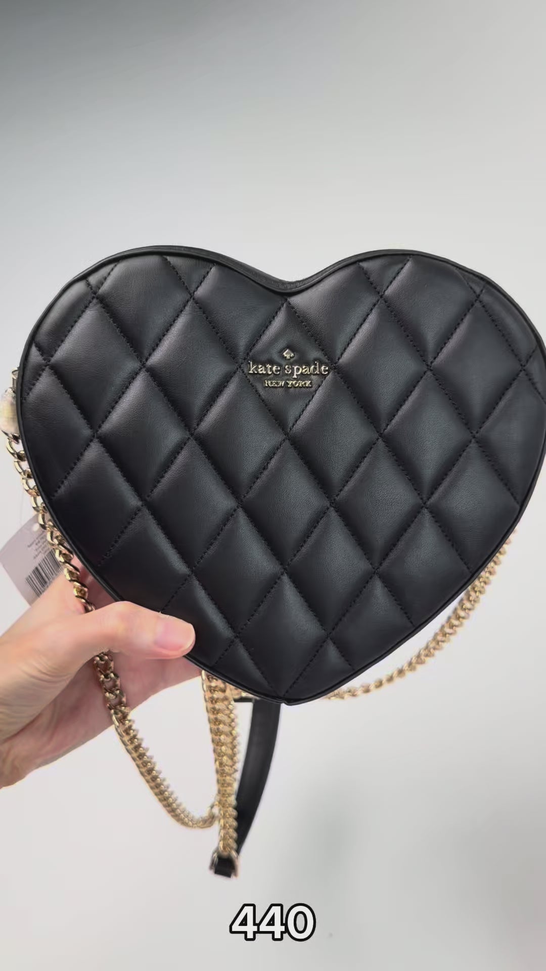 Love Shack Quilted Heart Crossbody Purse Black