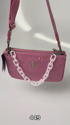 Chain Strap Nylon Cross Bag Philadelpia Phillies Pink