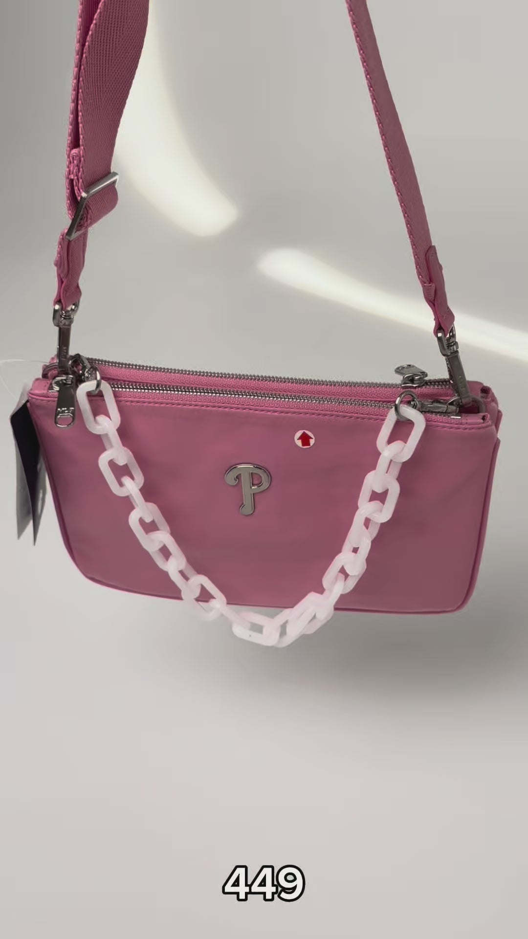 Chain Strap Nylon Cross Bag Philadelpia Phillies Pink