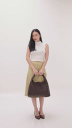 Laura Woven Shoulder Bag - Mocha Brown