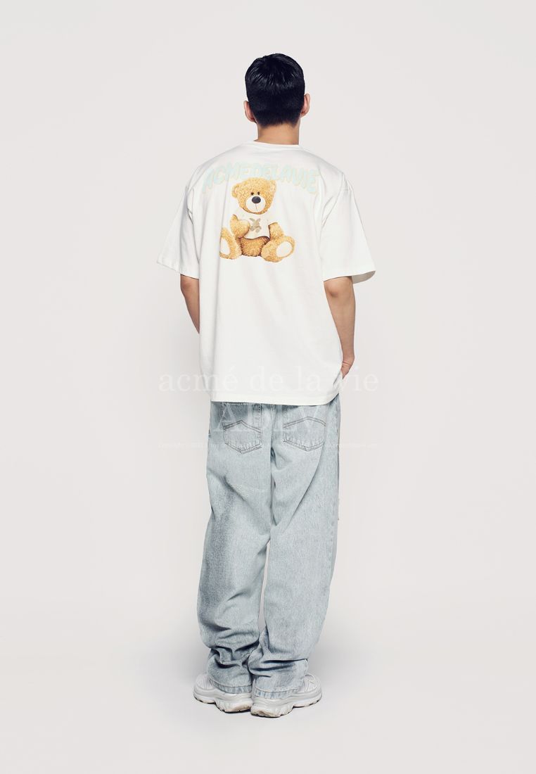 Rabbit T-Shirt Bear Short Sleeve T-Shirt Cream