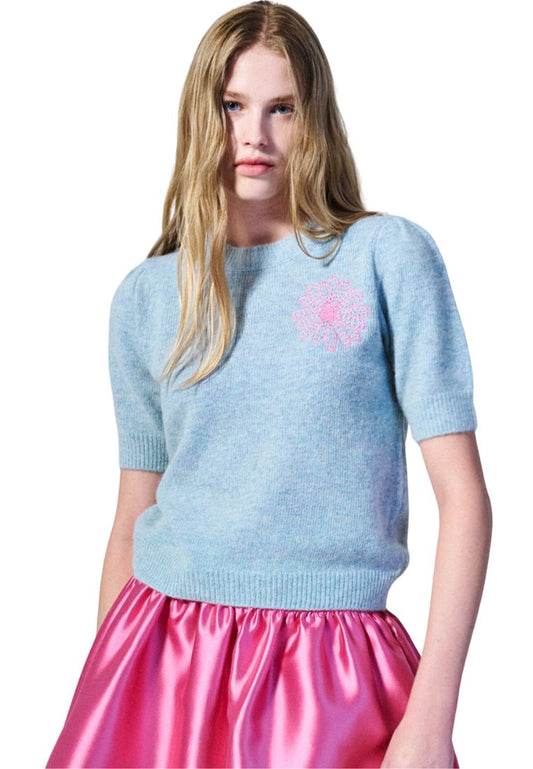 Raccoon Blended Top Short Sleeve Mint Pink