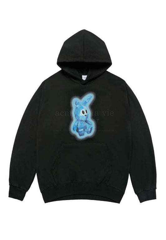 Retro Rabbit Hoodie Black