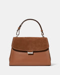 Riley Suede Top Handle Bag Warm Gingerbread