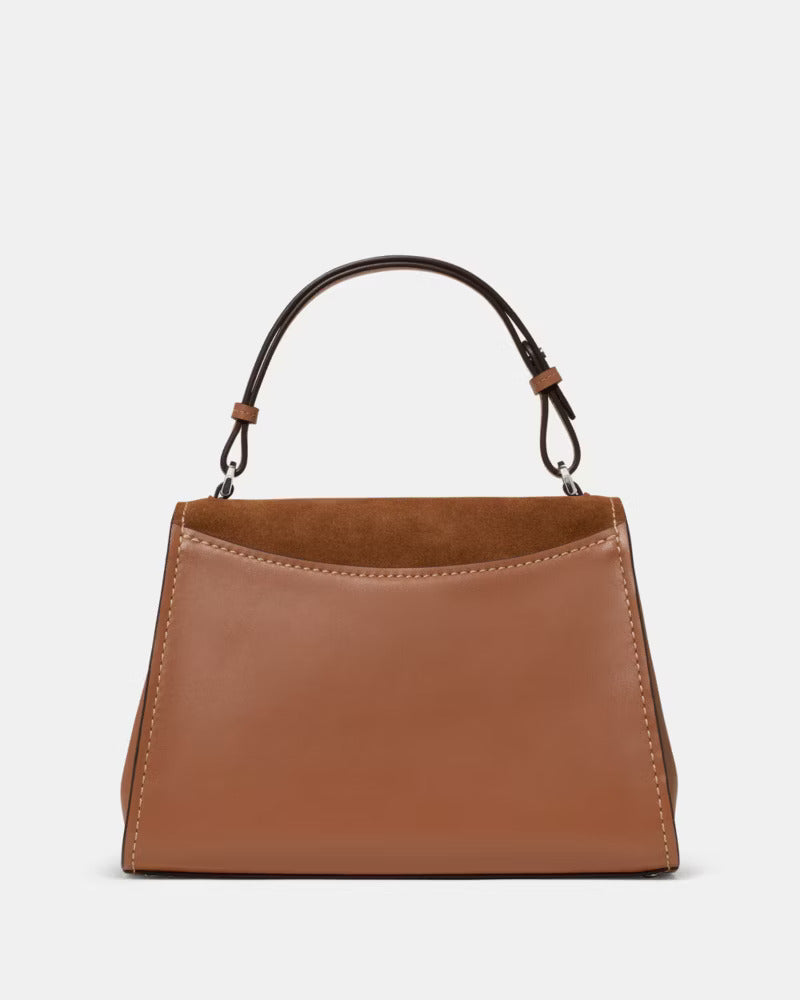 Riley Suede Top Handle Bag Warm Gingerbread