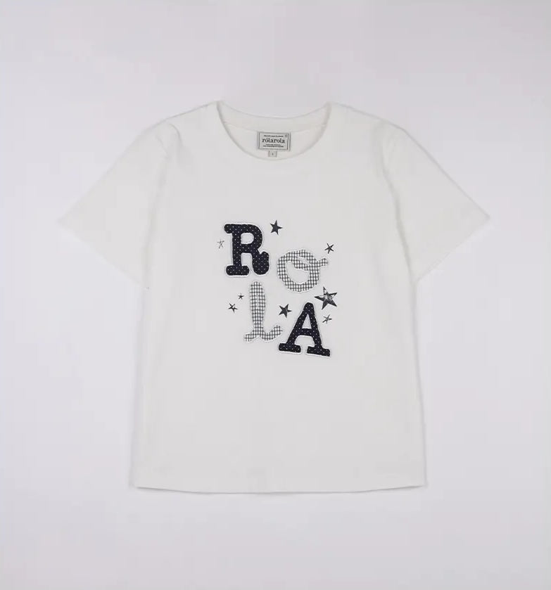 Rola Lettering Patchwork T-Shirt White
