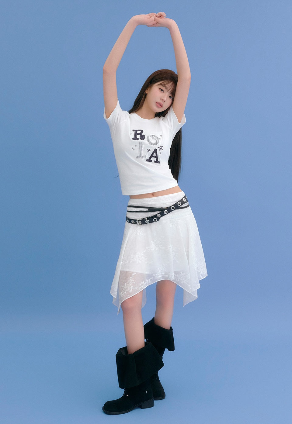 Rola Lettering Patchwork T-Shirt White