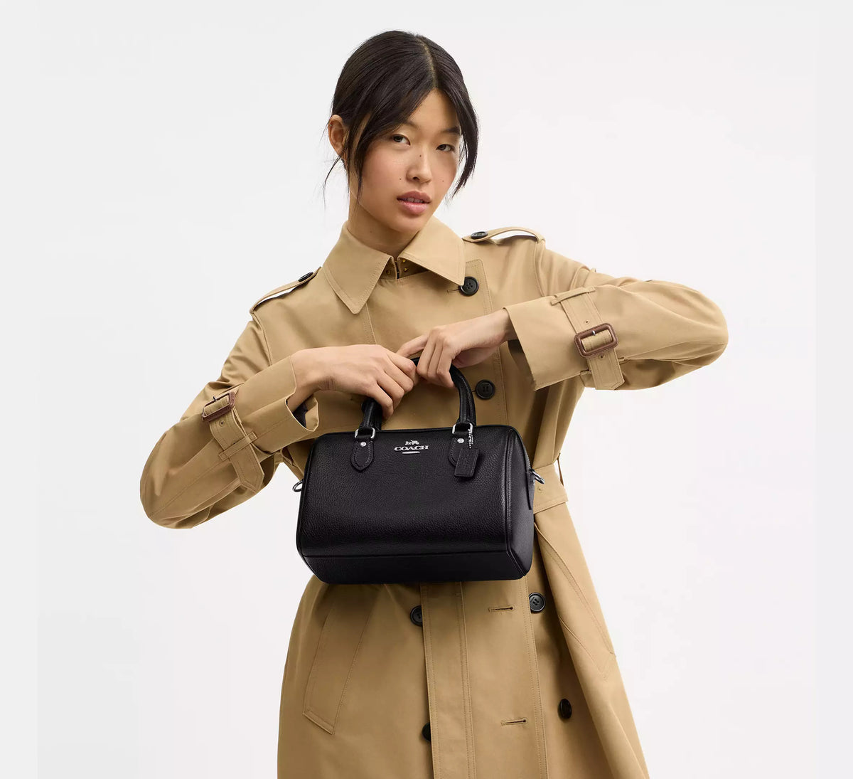 Rowan Satchel Bag Silver Black