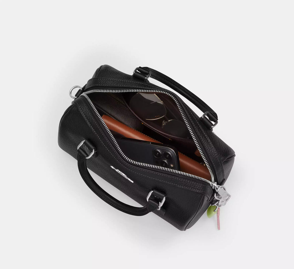 Rowan Satchel Bag Silver Black