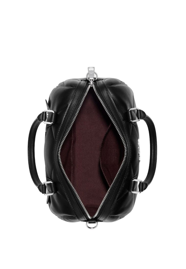 Rowan Satchel With Puffy Diamond Quilting Black