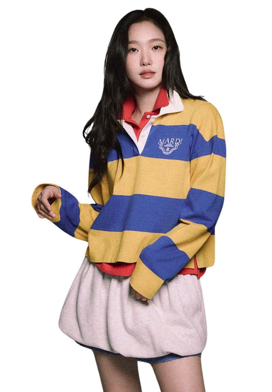 Rugby Shirt Stripe Alumni Classique Mustard Blue