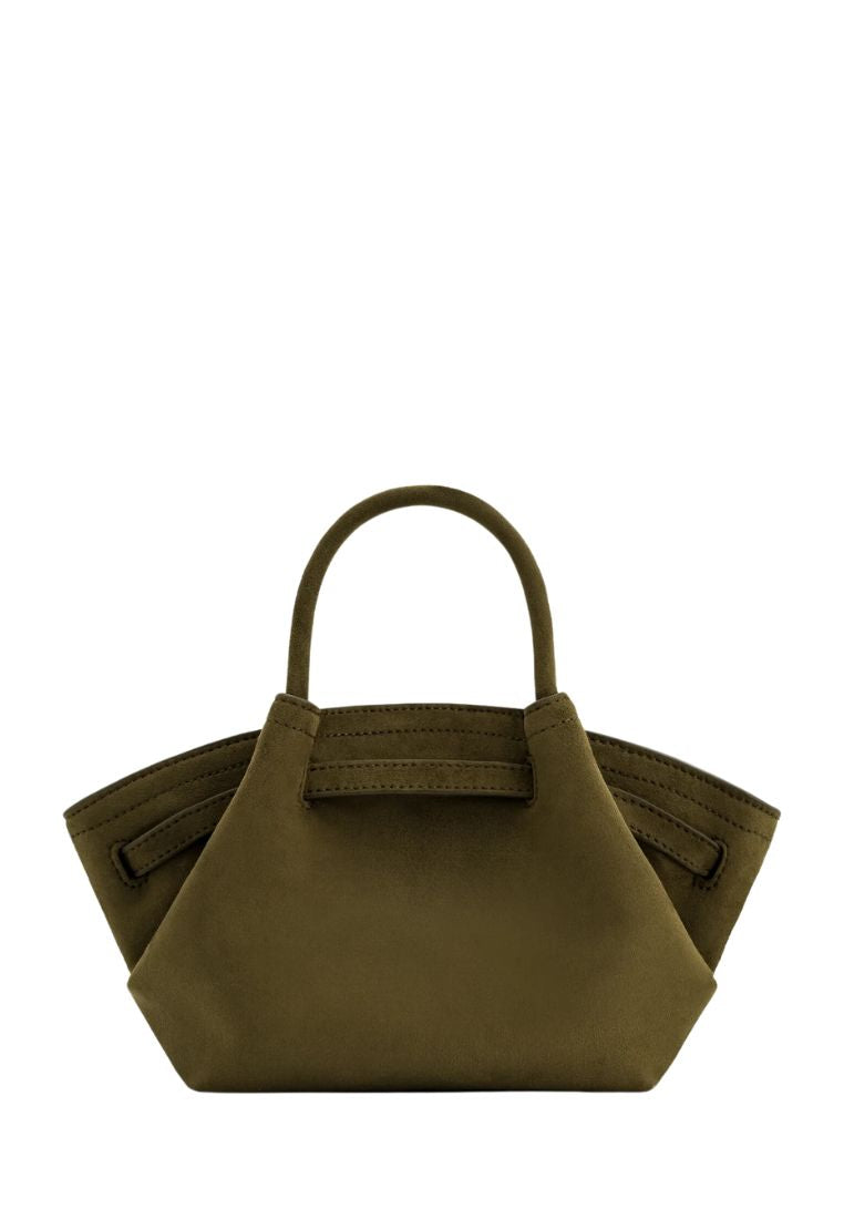 Hana Mini Faux Suede Tote Bag - Dark Olive
