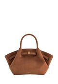 Hana Mini Faux Suede Tote Bag - Brown