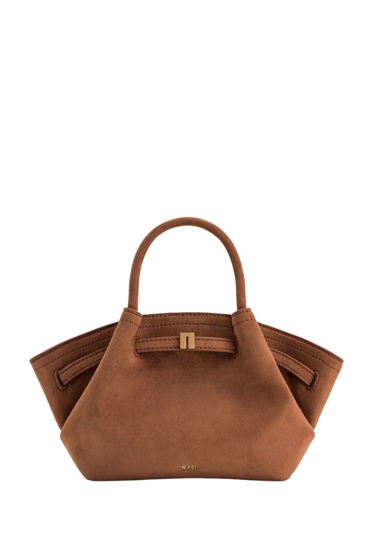Hana Mini Faux Suede Tote Bag - Brown