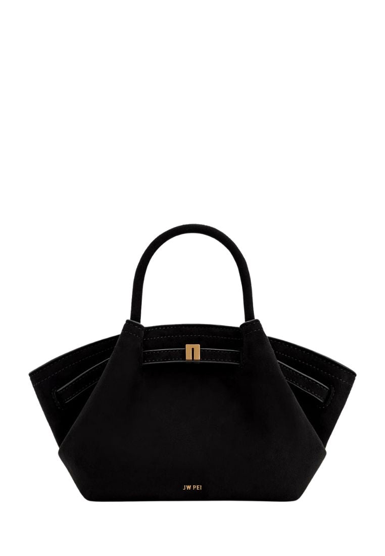 Hana Mini Faux Suede Tote Bag - Black