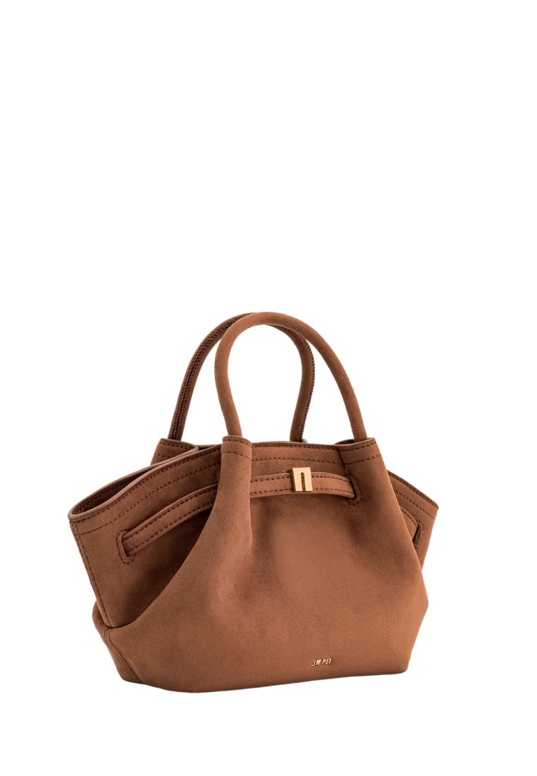 Hana Mini Faux Suede Tote Bag - Brown