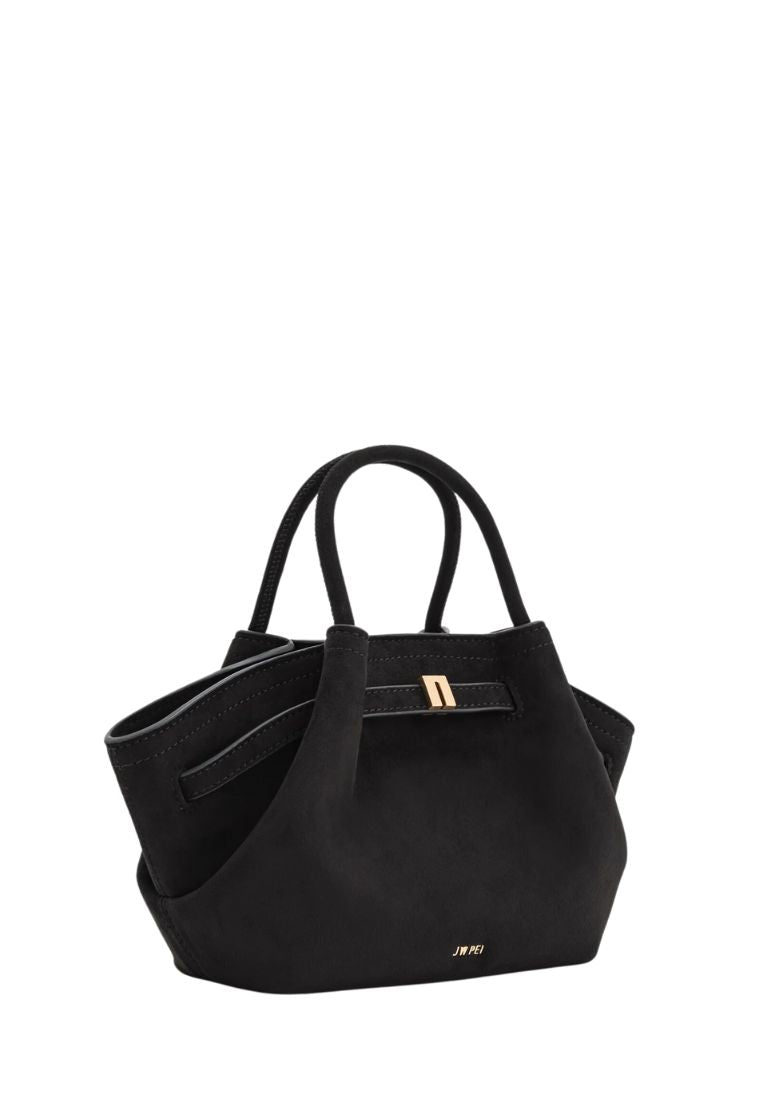 Hana Mini Faux Suede Tote Bag - Black