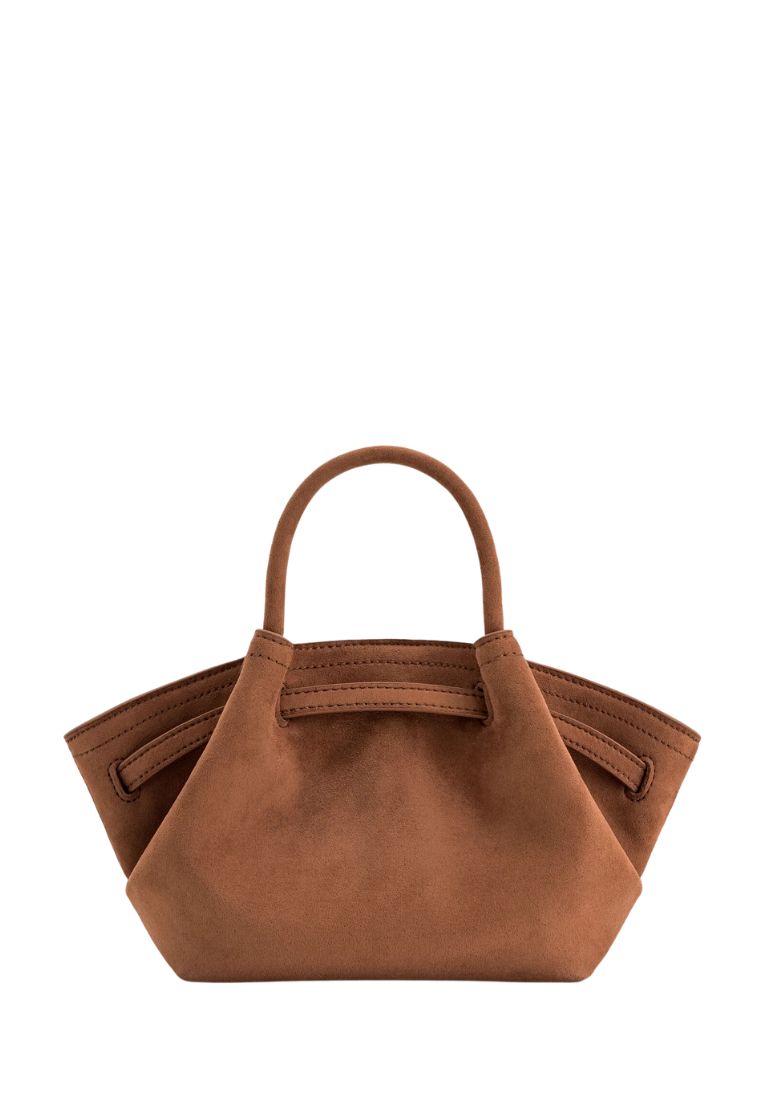 Hana Mini Faux Suede Tote Bag - Brown
