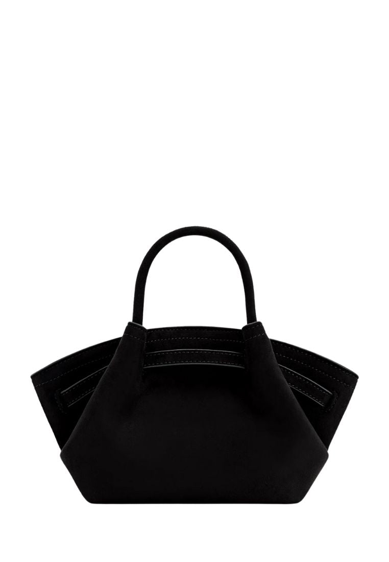 Hana Mini Faux Suede Tote Bag - Black
