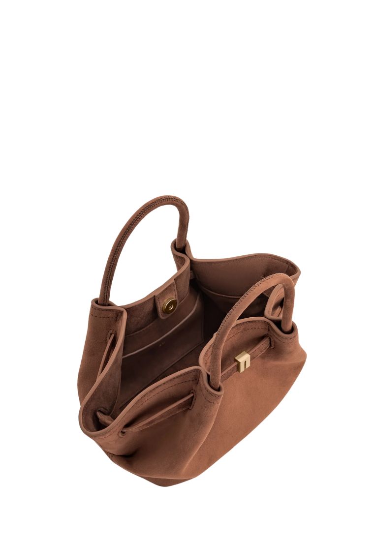 Hana Mini Faux Suede Tote Bag - Brown
