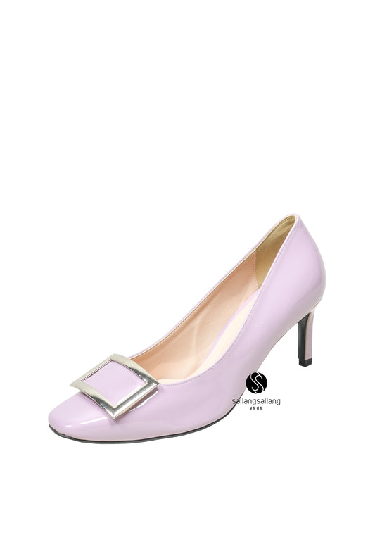 Erian Square Heels Light Purple 7 cm