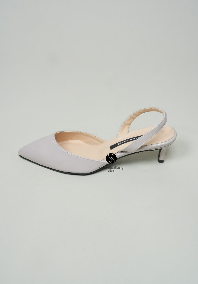 Petri Slingback Heels Gray 5 cm