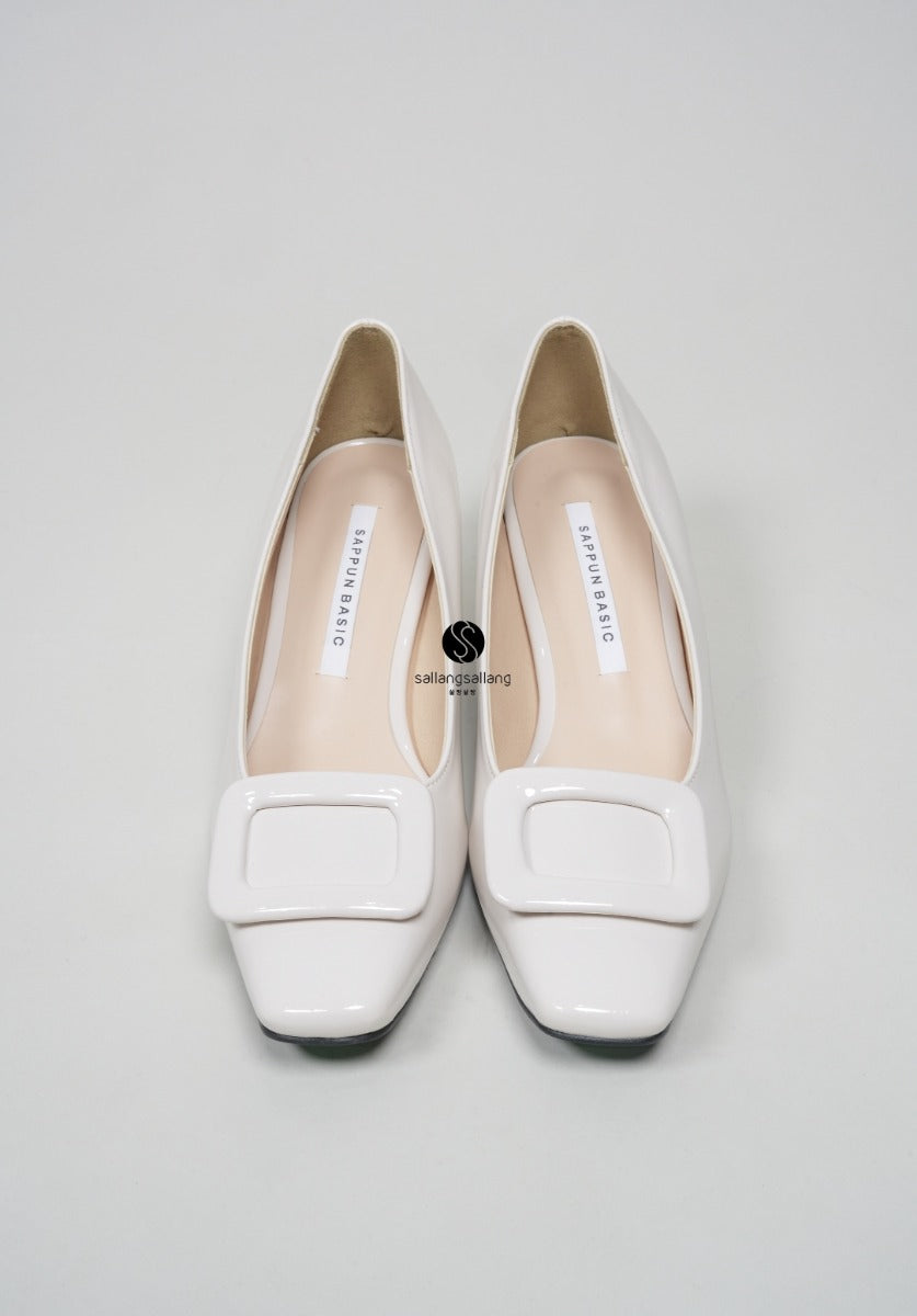 Proning Square Middle Heels IVORY