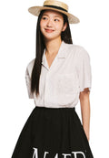 Shirt Half Sleeve Stripe Bon Voyage White Beige