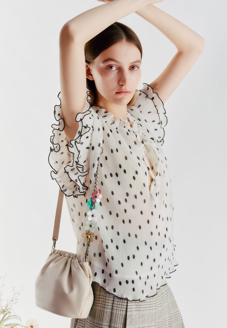 Shoulder Egg Bag S Lambskin Cream