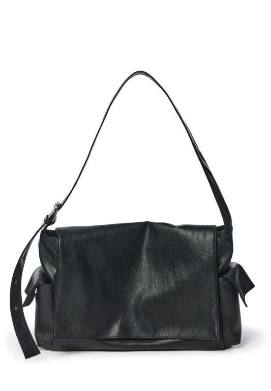 Side Pocket Messanger Bag L Nappa Black