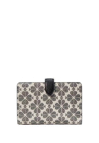 Signature Spade Flower Medium Compact Bifold Wallet Black Multi