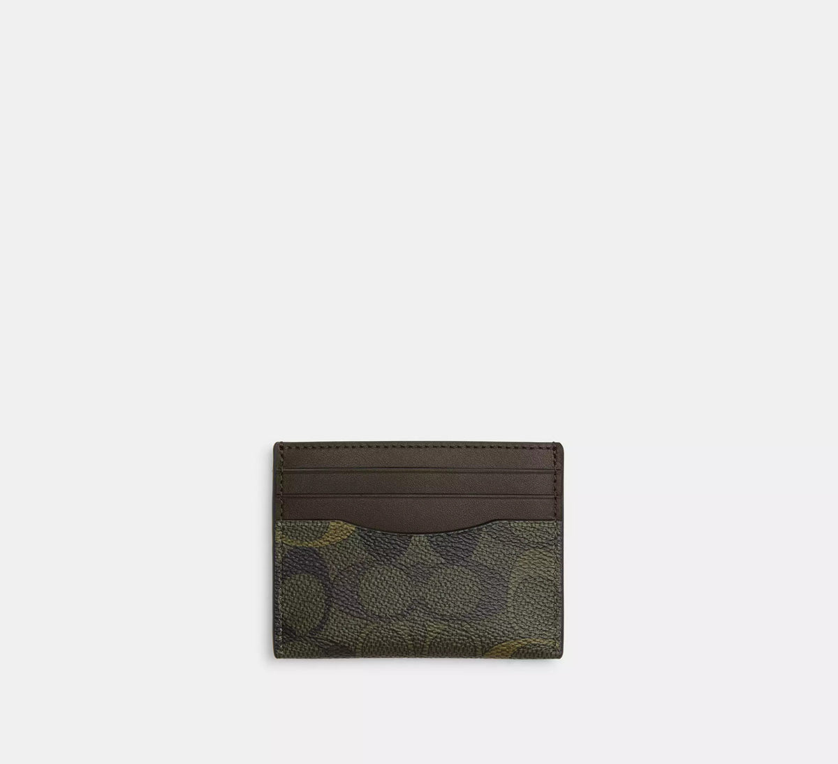 Slim Id Card Case In Signature Camo Print Green