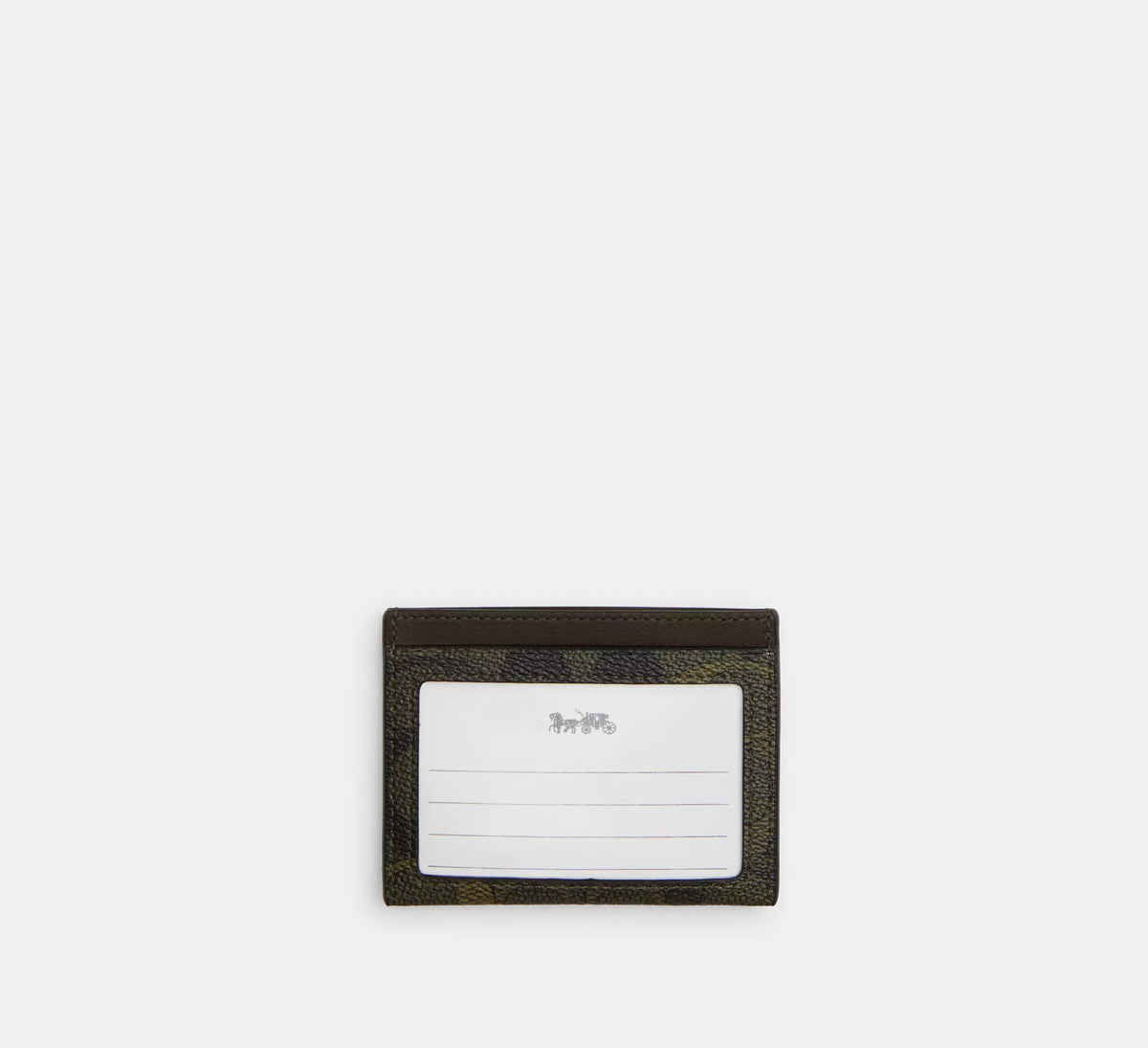 Slim Id Card Case In Signature Camo Print Green